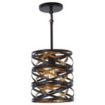 Minka-Lavery - Minka-Lavery Vortic Flow One Light Mini Pendant 4670-111 - One Light Mini Pendant from Vortic Flow collection in Dark Bronze w/Mosaic Gold Inte finish. Number of Bulbs 1. Max Wattage 60.00. No bulbs included. No UL Availability at this time.