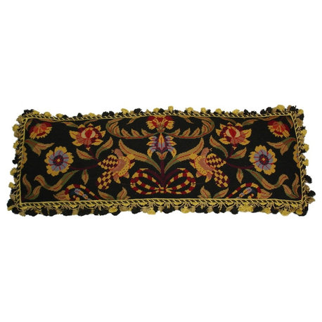 Floral Bench Pad, Black