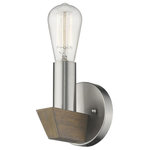 Acclaim Lighting - Acclaim Lighting Finnick 1-Light Sconce, Satin Nickel Finish - Raw wood and a satin nickel finish combined in perFinnick 1-Light Scon Satin Nickel *UL Approved: YES Energy Star Qualified: YES ADA Certified: n/a  *Number of Lights: Lamp: 1-*Wattage:60w Medium Base bulb(s) *Bulb Included:No *Bulb Type:Medium Base *Finish Type:Satin Nickel