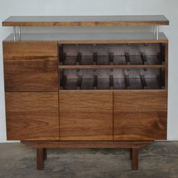 Custom Walnut sideboard with wine storage - Buffets And Sideboards