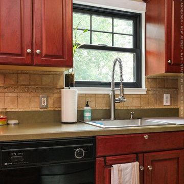 Pleasant Kitchen with New Black Window - Renewal by Andersen NJ / NYC