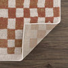 Hauteloom Benjy Cream & Salmon Checkered Area Rug - 6'7" x 9' Rectangle