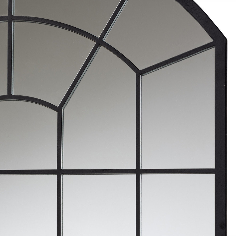 Image showcasing Modern and Contemporary Black Metal Accent Wall Mirror - Transitional ...