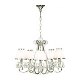 Pendant Light - Polished nickel plate & lead crystal beads