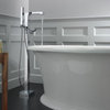 Delta T4767-BLFL Ara Single Handle Floor Mount Tub Filler Trim With Hand Shower