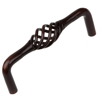 3-3/4" Classic Birdcage Twisted Iron Cabinet Pull, Set of 20, Oil Rubbed Bronze