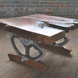 Steel-Stitched Walnut Coffee Table - Coffee Tables