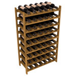 Wine Racks America - 54-Bottle Stackable Wine Rack, Premium Redwood, Oak Stain - Three times the capacity at a fraction of the price for the18 Bottle Stackable. Wooden dowels enable easy expansion for the most novice of DIY hobbyists. Stack them as high as you like or use them on a counter. Just because we bundle them doesn't mean you have to as well!