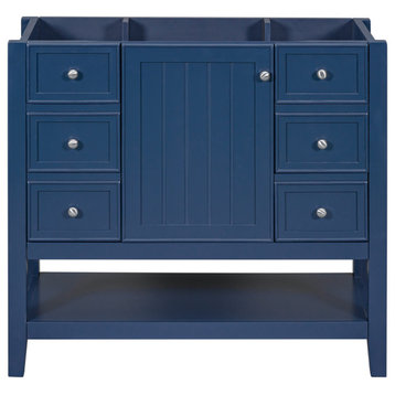 36" Freestanding Bath Vanity Cabinet Without Top, Blue