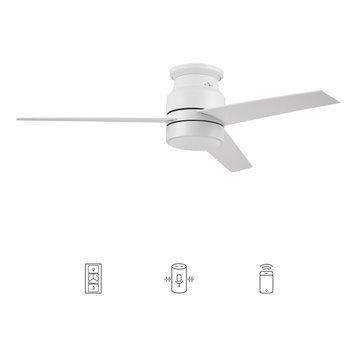 Carro 52'' Ceiling Fan with Light, Wall Control and Remote by Wifi App, White