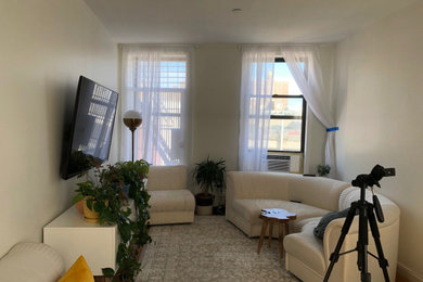 Inspiration for a mid-sized open concept living room remodel in Boston