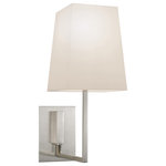 Sonneman - Verso Sconce With Off-White Shade, Satin Nickel - Verso is pure with a delicate beauty in a simple, functional form. One slim, precise swing arm pivots at a single point and rises high to float an elongated and softly luminous linen shade. It provides ideally distributed light for reading, tasks and a serene mood. The Verso adds sophisticated punctuation to modern living spaces.