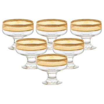 Pedastal Bowls Set of 6 Melania Collection Amber