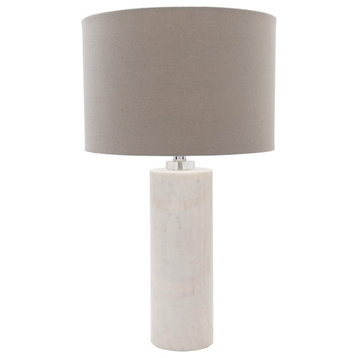 Roland Table Lamp by Surya, Natural/Gray Shade