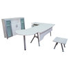 Clover 6 Piece L Shaped Desk Home Office Furniture Set, 63"