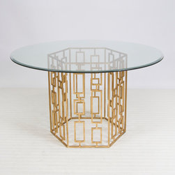 Worlds-away Jackson Gold Leafed Dining Table: 48" Dia - Dining Tables