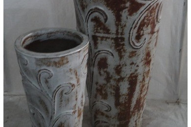 Rustic Outdoor Glazed Pots