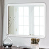 Costway LED Wall-mounted Mirror Bathroom Makeup Rounded Arc Corner W/Touch