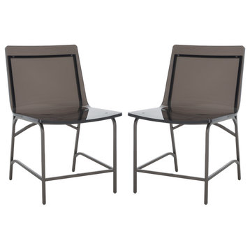 Safavieh Couture Bryant Acrylic Dining Chair, Smoke Grey/Gunmetal