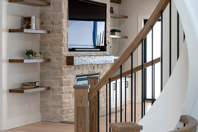 Example of a family room design in Cleveland