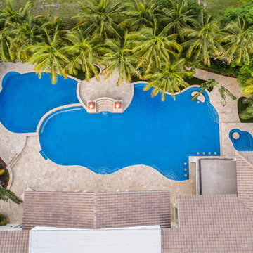 Infinity Edge Freeform Backyard Resort-Style Pool in Parkland Florida