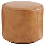 Lexington - Waverly Swivel Ottoman - Silverado features classic styling that puts a current touch on traditional design. The collection is crafted from walnut veneers and mahogany solids in a rich walnut finish. Hand-wrought metal bases, in a maritime brass finish, reflect the work of an artisan's hand, and select items hint of the exotic, with tiger-brown travertine tops.
