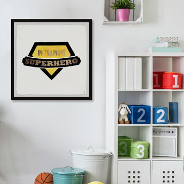 "Superhero in Training Badge" Framed Painting Print