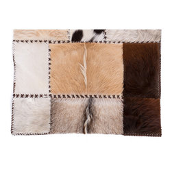 Modern Handmade Cowhide Patchwork Hallway Runner, Brown White, 8'6"x2'7" - Hall And Stair Runners