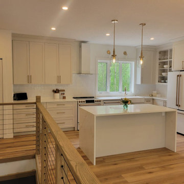 Interior timber post cable railing project in Ontario, Canada