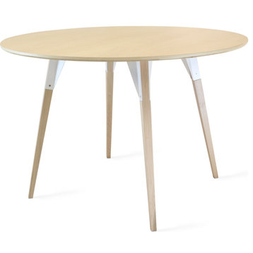 Clarke Round Table - White, Large, Maple