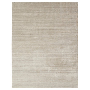 MERIDIAN Chino Hand Made Wool and Silkette Area Rug, Off-White, 2'x3'