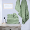 9 Piece Luxury Cotton Face Hand Bath Towel Set, Olive Green
