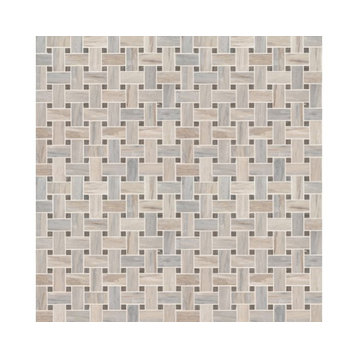 Angora Basketweave 12X12 Marble Mosaic, (4x4 or 6x6)  Sample