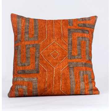 Tribal pillow cover, African design, Southwestern design, burnt orange and brown