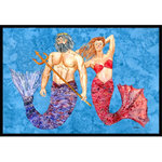 Carolines Treasures - Carolines Treasures 18"x27" Mermaid and Merman Indoor/Outdoor Mat - Features