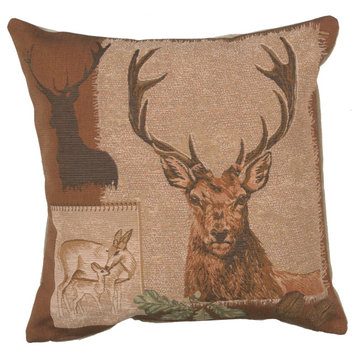 Deer Doe and Stag European Cushion Cover