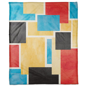 Colorful Primary Abstract II 50"x60" Coral Fleece Blanket