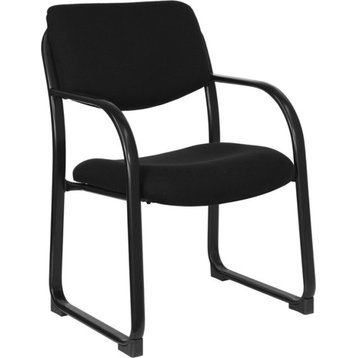 Fabric Executive Side Chair With Sled Base, Black, 23"x20"x34"