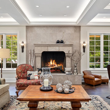 Contemporary Family Room Fireplace