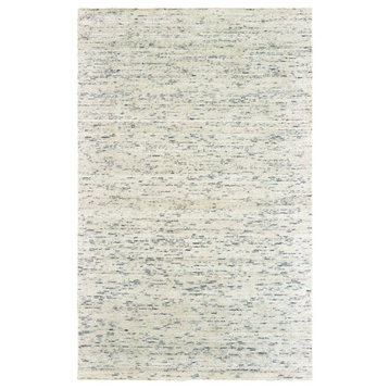Liana Hand-Tufted Wool and Viscose Shaded Solid Ivory/Stone Rug, 6' x 9'