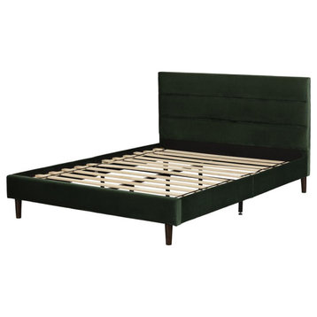 Maliza Upholstered Complete Platform Bed, Green