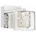 George Kovacs Lighting - George Kovacs Lighting P1471-077-L Wild Gems - 5.25" 7W 1 LED Bath Vanity - Gems capture in clear glass? They must be Wild. Crystals glisten with an infusion of LED illumination and while those Wild Gems may appear to be trapped, they are dispersing a true sparkle of light.  Color Temperature: Lumens: 273 CRI: 92 Rated Life: 25000 Hours Mounting Direction: Down Shade Included: YesWild Gems 5.25" 7W 1 LED Bath Vanity Chrome Clear GlassUL: Suitable for damp locations, *Energy Star Qualified: n/a *ADA Certified: n/a *Number of Lights: Lamp: 1-*Wattage:7w LED bulb(s) *Bulb Included:Yes *Bulb Type:LED *Finish Type:Chrome