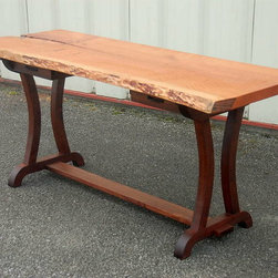 Live Edge Cherry Desk with Curvy Legs - Desks And Hutches
