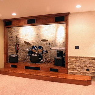 Eclectic basement in Chicago.