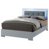 FOA Rayland 4pc Glossy White Wood Bedroom Set - Queen+Nightstand+Dresser+Mirror