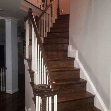 Wood stair refinishing