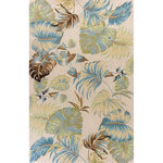 KAS - KAS Havana 2630 Ivory/Blue Oasis Area Rug, 8'x10'6" - Lush, tropical designs bring you into another world with our Havana Collection. 100% multi textured wool is hand tufted with hard-twist accents, bringing exceptional texture and dimension to each piece. Rich, nature-inspired colors will bring tropical warmth into your home.