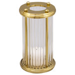 Liang & Eimil - Gold Hurricane Candle Holder (S) | Liang & Eimil Bethany - Refracting light through rounded glass rods surrounding the candle stand – the Bethany hurricane has style and impact.