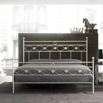 Incanto tubular wrought iron king size bed by Cosatto Letti