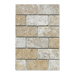 2x4 Noce Travertine Mosaic Tumbled - Home Decor